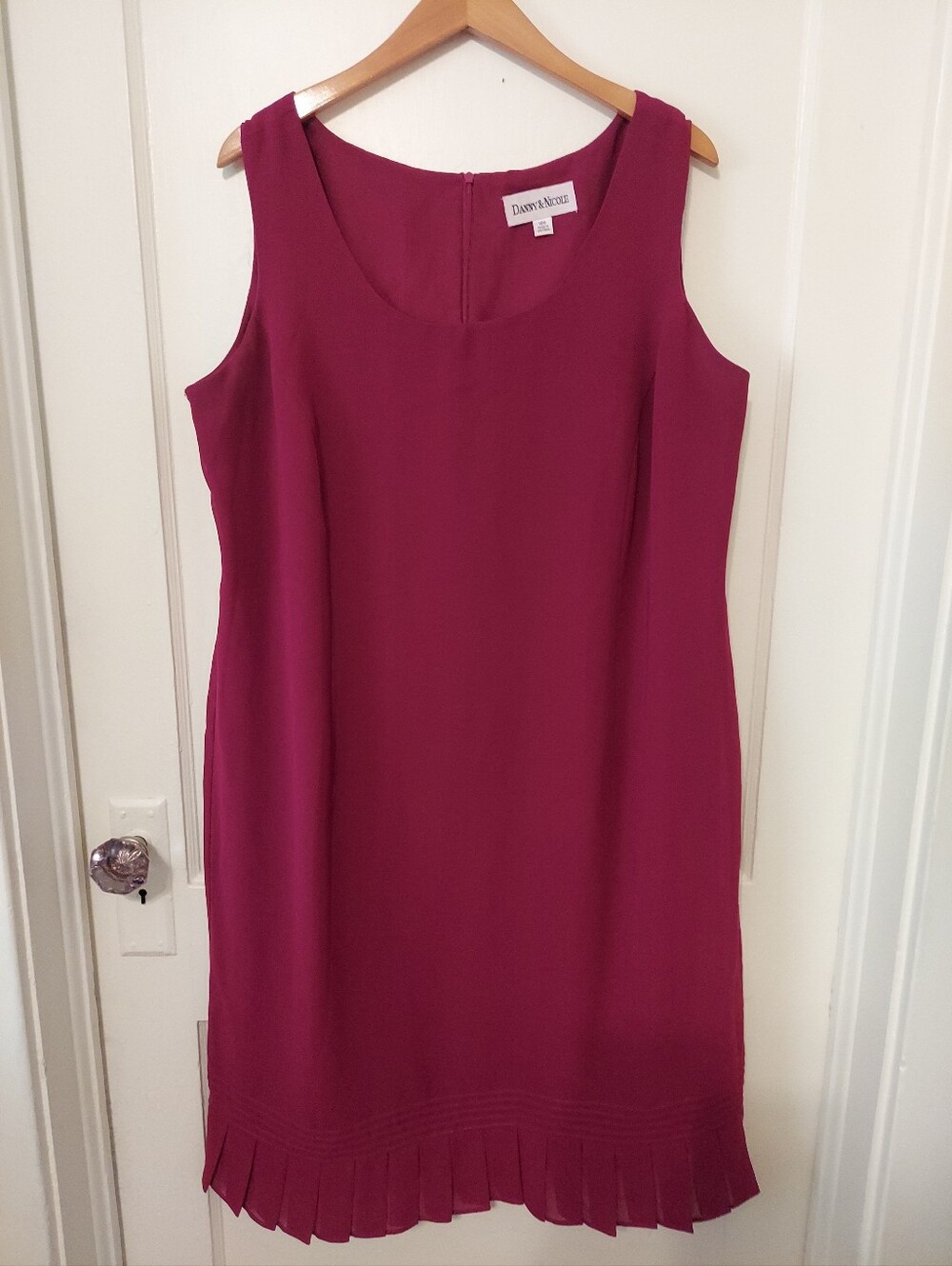 VTG 90s Danny & Nicole Shift Dress Womens 18W Magenta Retro Minimalist Cocktail